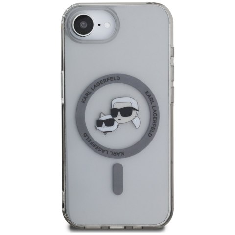 Etui Karl Lagerfeld IML Metal Karl & Choupette Heads MagSafe do iPhone 16e czarny