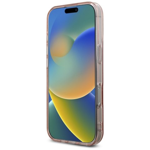 Etui Karl Lagerfeld IML Rhinestones Logo do iPhone 16 Pro różowy