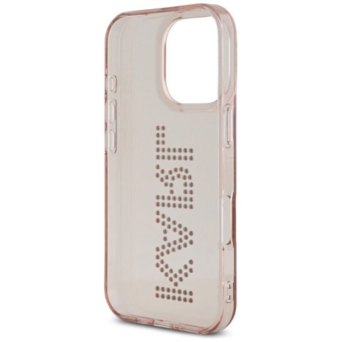 Etui Karl Lagerfeld IML Rhinestones Logo do iPhone 16 Pro różowy