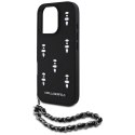 Etui Karl Lagerfeld Saffiano Crystals w/Chain do iPhone 16 Pro czarny