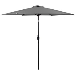 Duży parasol ogrodowy skośny łamany z korbą 6 żeber szary 270 cm MultiGarden