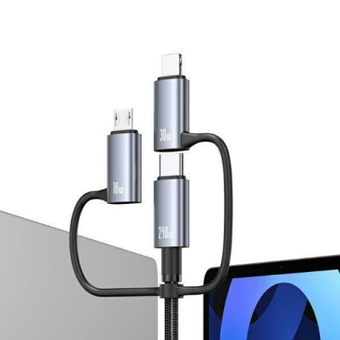 USAMS Kabel 6w1 Fast charging 240W 1,2m Data Cable Digital dispay Aluminium Alloy Seria Sufeng (SJ737)