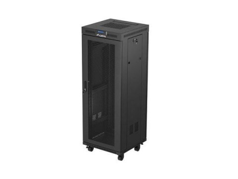 Szafa instalacyjna Rack Lanberg stojąca 19" 32U 600x600 czarna (flat pack)