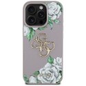 Etui Guess Grained Roses Big 4G logo do iPhone 16 Pro Max fioletowy