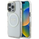 Etui Guess IML Metal Colored Circle Classic Logo MagSafe do iPhone 16 Pro biały