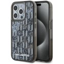 Etui Karl Lagerfeld Liquide Glitter Monogram Gradient do iPhone 15 Pro czarny