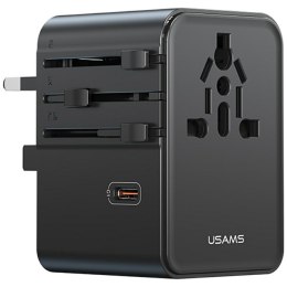 Ładowarka sieciowa USAMS Travel Adapter CC310 3xUSB-C 70W 4w1 US/AU/EU/UK czarny