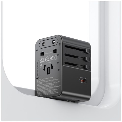 Ładowarka sieciowa USAMS Travel Adapter CC310 3xUSB-C 70W 4w1 US/AU/EU/UK czarny