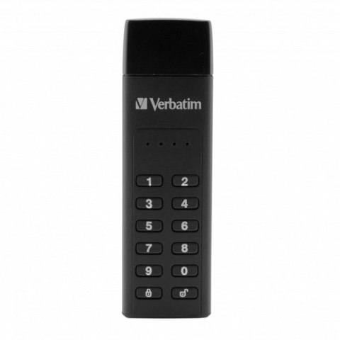 Verbatim USB flash disk, USB 3.0, 128GB, Keypad Secure, czarny, 49429, USB A, 256bitowe szyfrowanie AES, LED