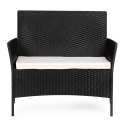 Zestaw mebli ogrodowych stół ławka fotele czarny MultiGarden