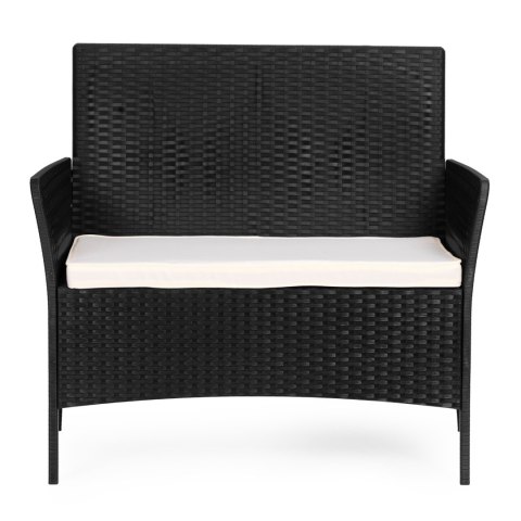 Zestaw mebli ogrodowych stół ławka fotele czarny MultiGarden