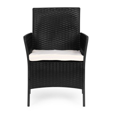 Zestaw mebli ogrodowych stół ławka fotele czarny MultiGarden