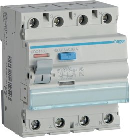 Wyłącznik różnicowoprądowy 3P+N 40A 30mA 6kA AC HAGER CDC440J