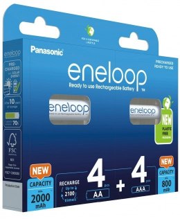 PANASONIC ENELOOP ZESTAW 4x AA 2000mAh + 4x AAA 800mAh