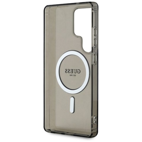 Etui Guess Glitter Circle Classic Logo MagSafe do Samsung Galaxy S25 Ultra czarny
