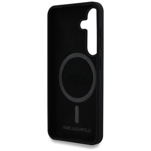 Etui Karl Lagerfeld Silicone Double Heads And Circle MagSafe do Samsung Galaxy S25+ czarny