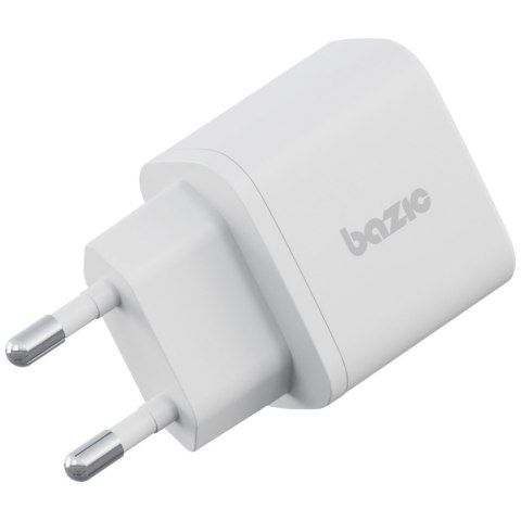 Ładowarka sieciowa Bazic Goport Velox Kit 1xUSB-C 1xUSB-A GaN 35W z kablem plecionym biały