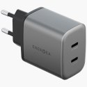 Ładowarka sieciowa Energea Ampcharge GaN45 2xUSB-C PD/PPS/QC3.0 45W szary