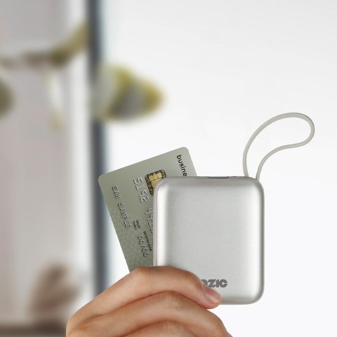 PowerBank 3w1 Bazic Fusion Mini 10000mAh kabel USB-C/Lightning szary