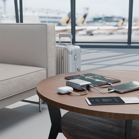 PowerBank 4w1 Bazic Fusion Mini 20000mAh kabel USB-C/Lightning szary