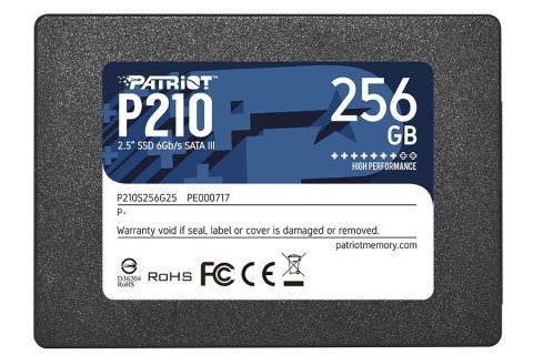 DYSK SSD PATRIOT 2.5" 256GB P210 SATA III Up to 500MBS/400MBS