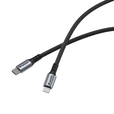 Verbatim USB kabel USB C (M) - USB lightning (M), 60W, 1.2m, czarny, box, 31844