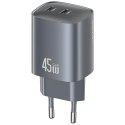 Ładowarka sieciowa USAMS CC305 T66 45W GaN 2xUSB-C tarnish