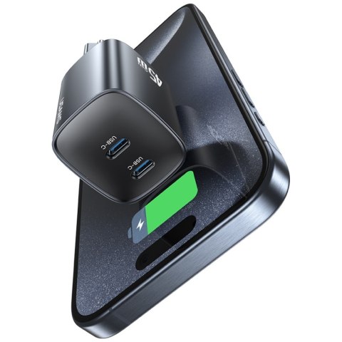 Ładowarka sieciowa USAMS CC305 T66 45W GaN 2xUSB-C tarnish