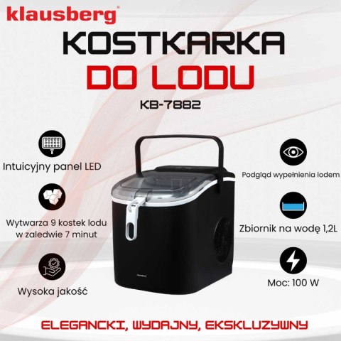 AUTOMATYCZNA KOSTKARKA DO LODU 1,2L 100W KLAUSBERG KB-7882