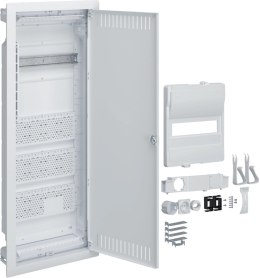 Rozdzielnica hybrydowa podtynkowa, 1 x12modułów, 3x płyta montażowa, 1x gniazdo 230V, HAGER Volta Hybrid VU601PLH