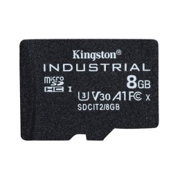 Kingston Karta pamięci Micro Secure Digital Card Industria, 8GB, micro SDHC, SDCIT2/8GBSP, UHS-I U3 (Class 10), V30, A1, karta p
