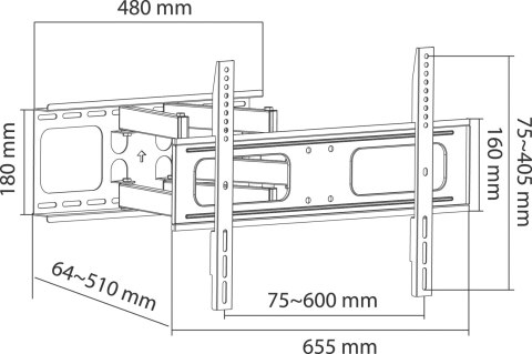 Uniwersalny uchwyt TV 37"-80" regulacja w pionie i poziomie (UPA36-466)