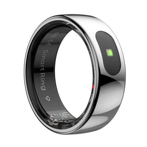Smart RING PRO srebrny, pomiar stresu, tętno, monitorowanie snu, roz. 9, Powerton