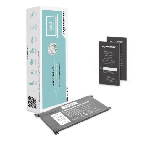 Bateria Movano do notebooka Dell Vostro WDX0R, P75F, P62F, P66F, T2JX4, 14 (5468), Inspiron 15 (5568) (11.4V) (3400 mAh)
