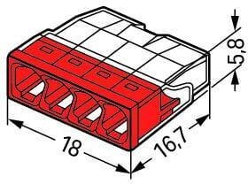 Szybkozłączka DRUT 4x 0,5-2,5mm2 WAGO 2273-204 (Paczka 100szt.)