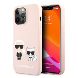 Karl Lagerfeld Liquid Slilicone Karl & Choupette - Etui iPhone 13 Pro (różowy)