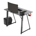 ULTRADESK Biurko dla gracza ENTER V2, 100x60 cm, 75cm, z uchwytem na słuchawki, kompaktowy rozmiar