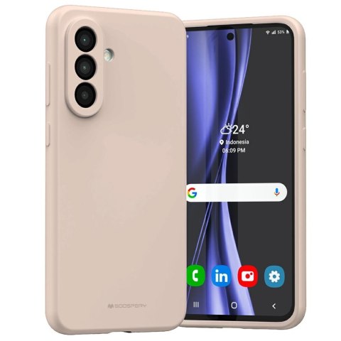 Etui Mercury Silicone do Samsung Galaxy A36 różowo-piaskowy