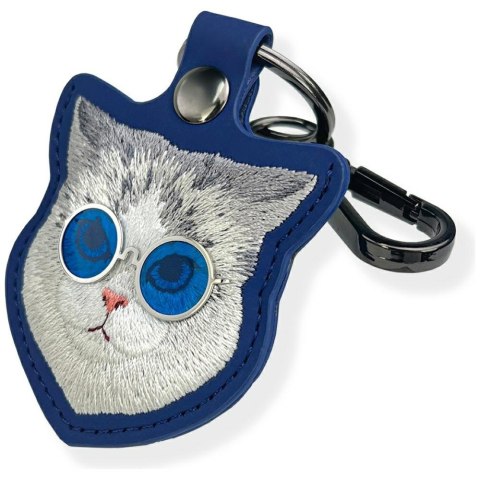 Etui na lokalizator / brelok Nimmy Glasses Cool Cat niebieski