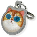 Etui na lokalizator / brelok Nimmy Glasses Cool Cat szary