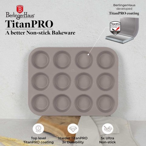 FORMA TYTANOWA DO 12 MUFFINEK BERLINGER HAUS BH-7947 TAUPE