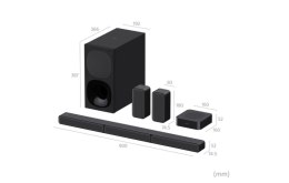 Sony | HT-S40R 5.1-kanałowy soundbar do kina domowego z bezprzewodowymi głośnikami tylnymi | Port USB | Bluetooth | Czarny | Nie