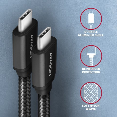 AXAGON Data and charging USB 3.2 Gen 1 cable, 1 m | BUCM3-CM10AB | USB Type C - USB Type C