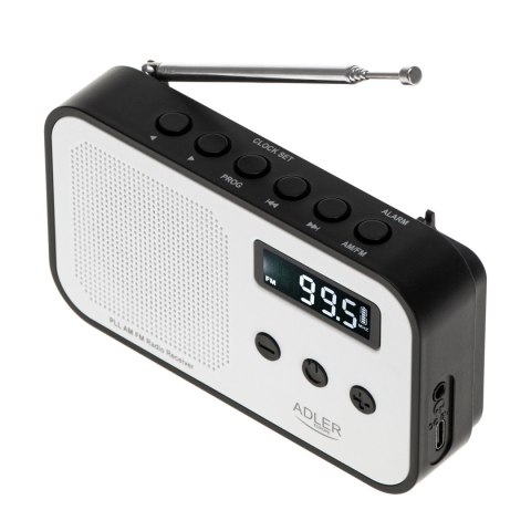 Adler | Digital radio PLL AM/FM | AD 1907 | Alarm function | White/Black