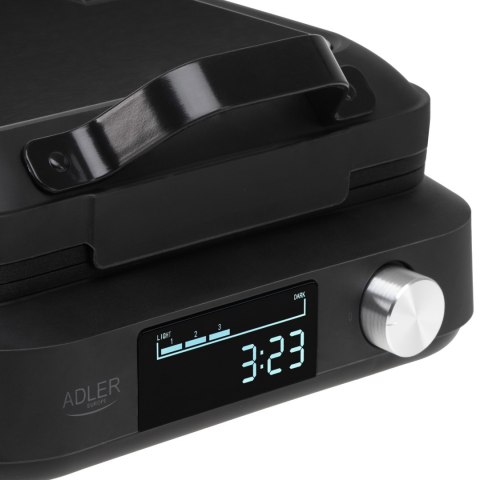 Adler Waffle Maker with LED Display | AD 3087 | 2200 W | Number of pastry 2 | Belgium | Black
