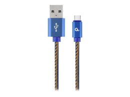 Cablexpert Premium Jeans (Denim) Type-C USB Cable with Metal Connectors | CC-USB2J-AMCM-1M-BL | Blue | 24 pin USB-C - male | 1 m