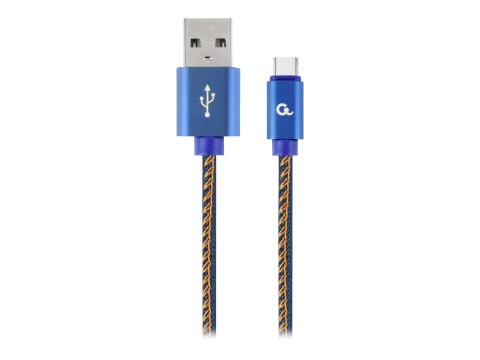 Cablexpert Premium Jeans (Denim) Type-C USB Cable with Metal Connectors | CC-USB2J-AMCM-1M-BL | Blue | 24 pin USB-C - male | 1 m