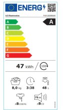 LG Washing Machine | F4X1008NWK | Energy efficiency class A | Front loading | Washing capacity 8 kg | 1350 RPM | Depth 56 cm | W