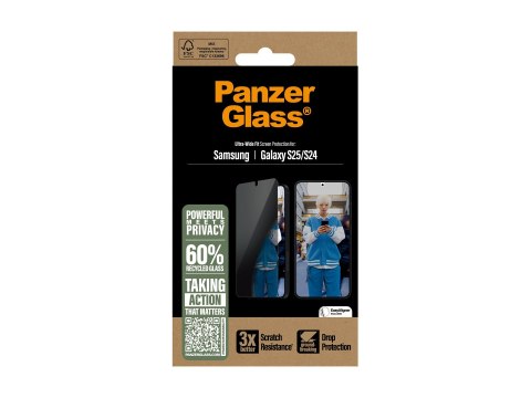 PanzerGlass Privacy Screen Protector Samsung Galaxy S25 | Ultra-Wide Fit | PanzerGlass