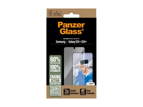 PanzerGlass Screen Protector Samsung Galaxy S25 Plus | Ultra-Wide Fit | PanzerGlass